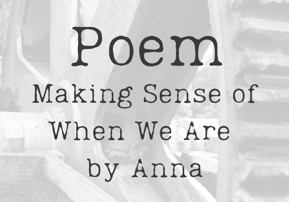 making sense of when we are by anna